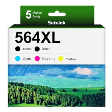 Imagem de Sutuink Cartuchos de tinta 5520 para HP 564 564XL Combo Pack (2BK/C/M/Y) Cartucho de tinta compatível com PhotoSmart 5520 6520 5510 7510 7520 6525 5525 7525 DeskJet 3520 3522 OfficeJet 4620 4622