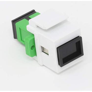 Imagem de Acoplador de fibra óptica com chave Jack SC Simplex APC de modo único – Branco