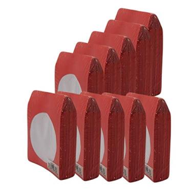 Imagem de Envelopes BestDuplicator de papel de Cd/DVD branco com aba e janela transparente, Vermelho, 1000 Sleeves