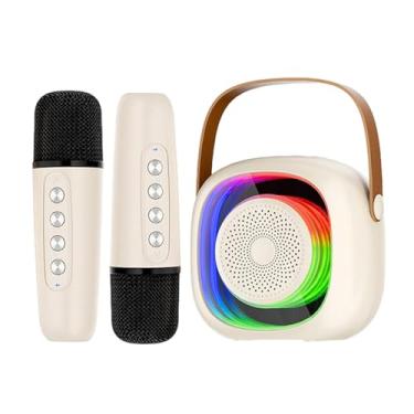 Imagem de Máquina de karaokê sem fio, máquina de karaokê portátil | Microfone e alto-falante portátil para exterior,Conjunto de microfone de alto-falante sem fio com iluminação RGB, microfones sem fio para camp