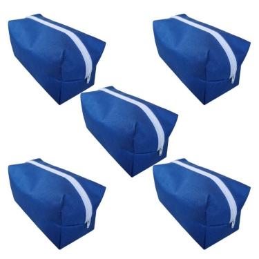 Imagem de Kit 5 Necessaire Organizadora De Malas E Maquiagens Azul