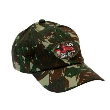 Imagem de Boné Militar Rip Stop Com Patch Aplicado 4x4 Off-Road Vermelho  Camufl