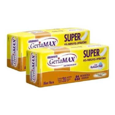 Imagem de Kit 40 Absorventes Geriátrico Pós Parto Operatório Geriamax (2 pacotes