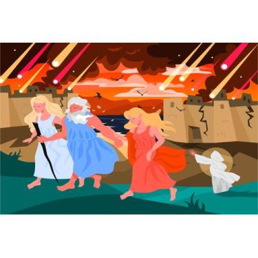Imagem de Painel de Lona Bíblico Religioso Sodoma e Gomorra - Fabrika de Festa, 