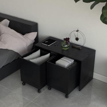 Imagem de Cômoda Moderna em MDP com 2 Gavetas de Armazenamento para Itens - Tech