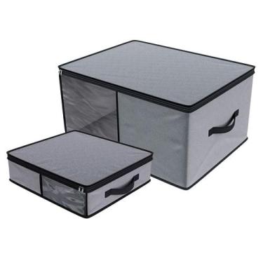 Imagem de Kit de Organizadores para Guarda Roupa Cobertas e Lençóis - EURO HOME
