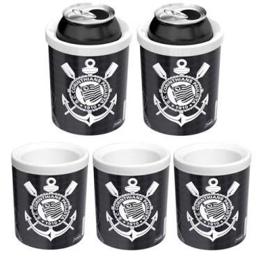 Imagem de Kit 5 Porta Latas Corinthians Timão Lembrança Festa e Niver - Plasútil