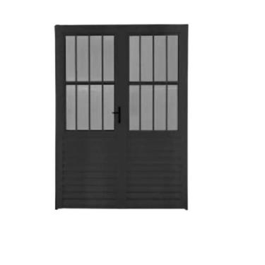 Imagem de Porta dupla social 210x150 linha 25  - ESQUADRIAS NOVO LAR, ABRIR PRA 
