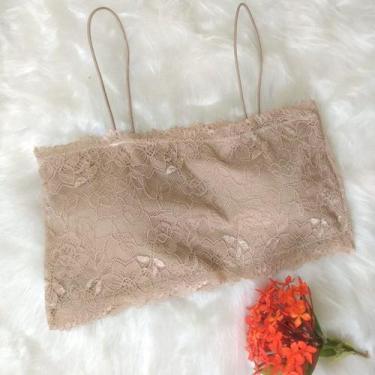 Imagem de top cropped faixa de renda com bojo  - ML, Bege, M