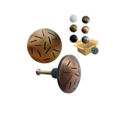 Imagem de Botão Para Armario De Cozinha Puxador Gaveta - Telis Ferragens, Cobre