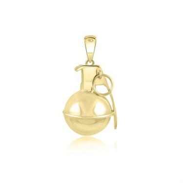 Imagem de Pingente Granada Lisa 14 mm Prata e Banho de Ouro 18k - Hera Gamers