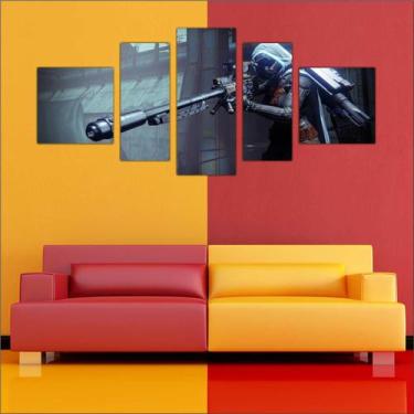 Imagem de Quadro Decorativo Game Destiny Mosaico 5 Peças Salas Quartos TT1 - Vit