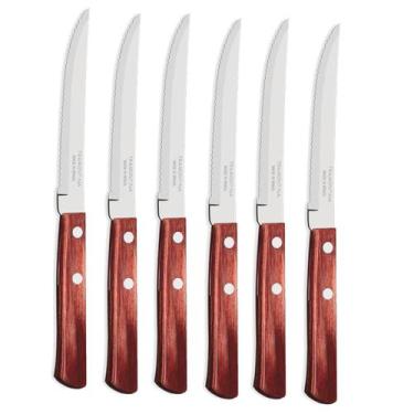 Imagem de Jogo com 6 Facas Churrasco Polywood Em Aço inox Tramontina