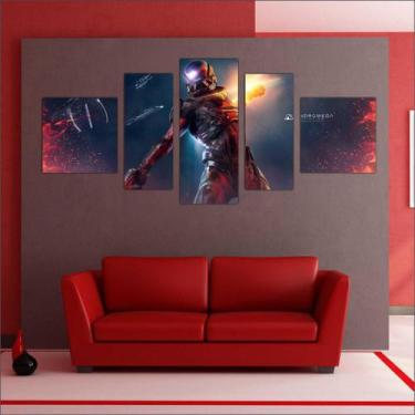 Imagem de Quadro Decorativo Game Mass Effect Mosaico 5 Peças Salas Quartos TT2 -