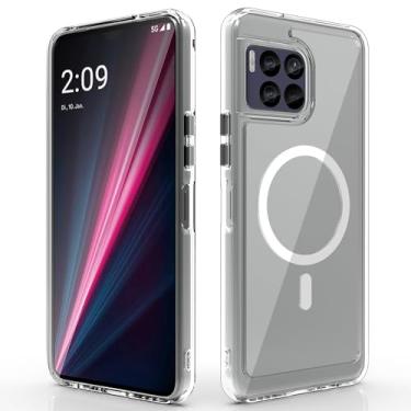 Imagem de Osophter Capa para Revvl 7 Pro 5G: com suporte para carregamento sem fio, capa transparente para celular 【Proteção de nível militar】【Antiamarelamento】 para T-Mobile Revvl 7 Pro 5G capa magnética
