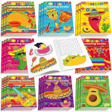 Imagem de Faccito 24 Pcs Mini Fiesta Coloring Books Bulk Mexican Painting Book Small Color Drawing Booklets DIY Drawing Activity Book Mexican Heritage Celebration Coloring Book for Mexican Day Kids Party Favor