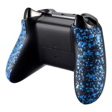 Imagem de eXtremeRate Replacement Controller Left Right Grips for Xbox One Controller (Model 1708), Textured Blue Back Panels Side Rails Handles for Xbox One X & S Controller - Console Without