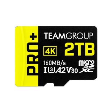 Imagem de Cartão TEAMGROUP A2 Pro Plus 2 TB Micro SDXC UHS-I U3 A2 V30, leitura/gravação até 160/110 MB/s para Nintendo Switch, Steam Deck, dispositivos de jogos, tablets, smartphones, gravação em 4K, com