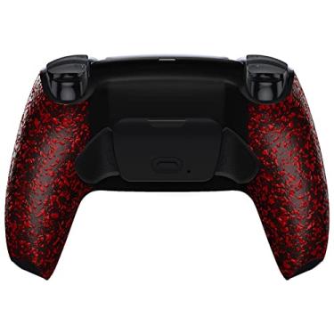 Imagem de eXtremeRate Textured Red Back Paddles Programable RISE Remap Kit for PS5 Controller BDM-030 040 050, Upgrade Board & Redesigned Back Shell & Back Buttons Attachment for PS5 Controller - NO Controller