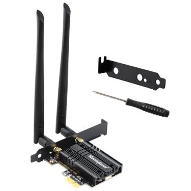 Imagem de Cartão WiFi 6E PCIe WiFi para PC de mesa AX210, até 2400 Mbps, Bluetooth 5.3, WPA3, 802.11AXE, adaptador sem fio Tri Band com MU-MIMO, OFDMA, suporta Windows 11, Windows 10 (64-bit*), Linux*