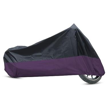 Imagem de uxcell Capa de motocicleta capa de motocicleta para todas as estações universal scooter impermeável chuva poeira sol proteção ao ar livre 180T XXXL preto roxo