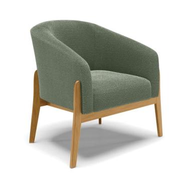 Imagem de Cadeira Sala De Jantar Base De Madeira Stella Bouclê D03 - D`rossi Cor Verde Pistache