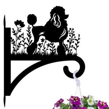 Imagem de peacoblue Ganchos de ferro para pendurar plantas internas ao ar livre, vasos de samambaias, lanterna, alimentador de pássaros, 30,5 x 38,1 cm, suporte de parede de metal resistente ao clima para