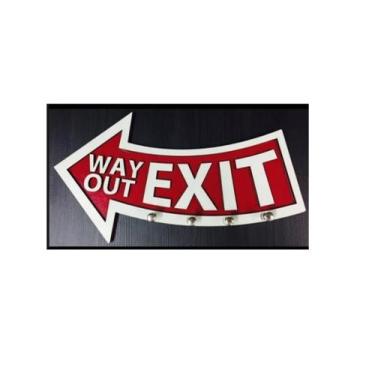Imagem de Porta Chaves Madeira Mdf Não Esqueça Chaves Way Out Exit - Casa Nobre