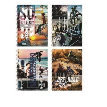 Imagem de kit 2un Caderno universitário Capa Dura 20 matérias Escolar - Elite, e