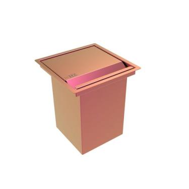 Imagem de Lixeira Quadrada Pintada Rosê 3,9 L Para Bancada - HZ