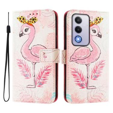 Imagem de Capa carteira para Oppo K12x 5G, 3 compartimentos para cartão, 1 compartimento para dinheiro, capa flip de couro PU com padrão fofo, capa com fivela magnética à prova de choque, compatível com sem fio