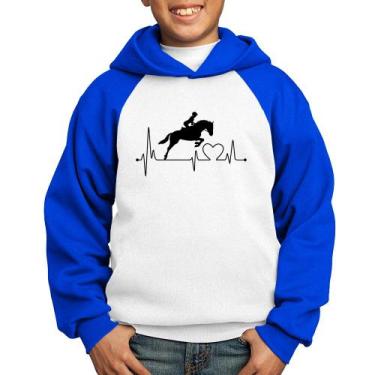 Imagem de Moletom Infantil Hipismo Batimentos Cardíacos - Foca na Moda, Branco, 