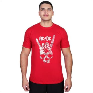 Imagem de Camiseta ACDC Rock Mão Hard Banda Fãs Camisa Algodão Adulto - Cassio H