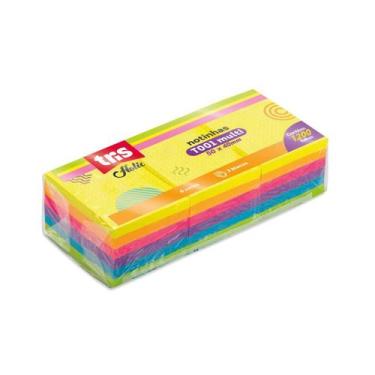 Imagem de Bloco Adesivo Tris Holic T001 Multi 50 x 40mm 6 Cores Neon 3 Blocos 12