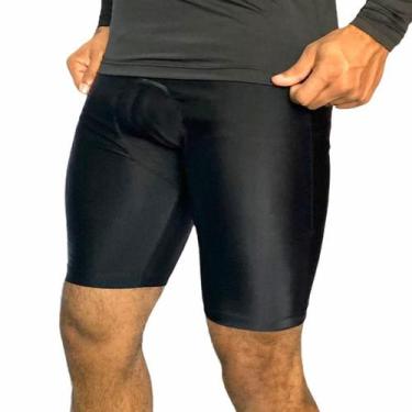 Imagem de Bermuda termica Masculina Compressão Preta Academia Ciclismo Corrida  