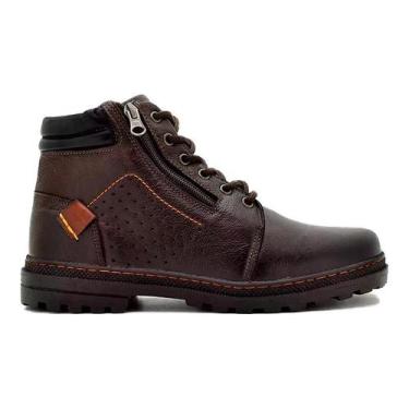 Imagem de Bota Coturno Masculina Cano Médio Em Couro Preto Marrom Café - Laroche