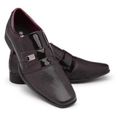 Imagem de Sapato Social Executivo Masculino Croco Estilo Italiano Casual Bico Qu