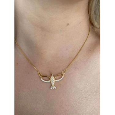 Imagem de Cordão Feminino + Pingente Anjo Banhado A Ouro 18k Luxo - ToJoia18k