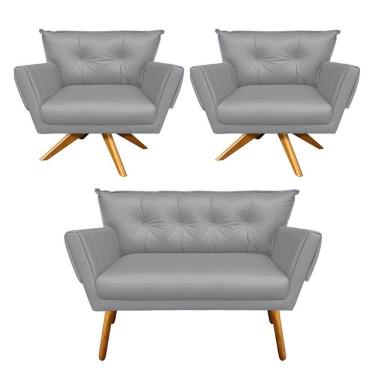 Imagem de Kit 01 Namoradeira e 02 Poltronas Giratória Anitta Corino