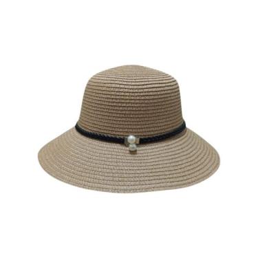 Imagem de Chapéu De Palha Feminino Com Detalhe Praia Verão Passeio - Lika Bijute