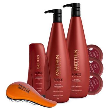 Imagem de Kit Shampoo Mascara Finalizador doses Aneethun Force System