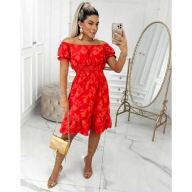 Imagem de Vestido Feminino Evangelico Curto Estampa Borboleta Bojo - BC Girls, Ú