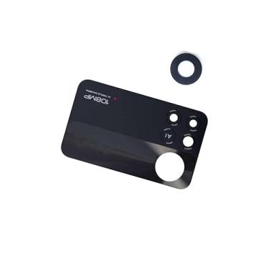 Imagem de ruichuang Moldura de lente de vidro da câmera traseira traseira OEM com adesivo compatível com Xiaomi Poco X4 Pro 5G