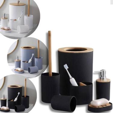 Imagem de Conjunto Kit  Banheiro Acessórios Lixeira mais 5 Peças - TOP RIO