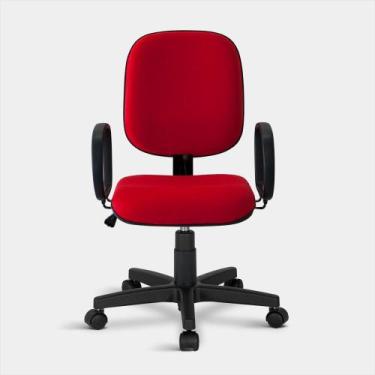 Imagem de Cadeira Diretor Turim Giratória com Braços Vermelha - Flex Cadeiras