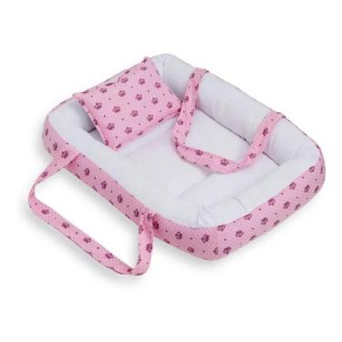 Imagem de Berço Portátil Ninho Redutor Bebê MENINA COROA ROSA - CLICK TUDO