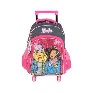 Imagem de Mochila De Rodinhas 360 Escolar Com Led Barbie Jeans Azul