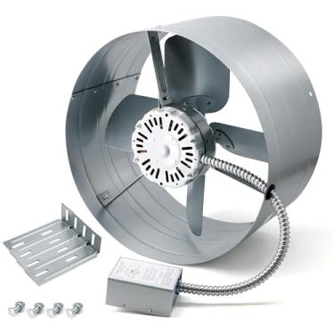 Imagem de Hipoilk Ventilador de sótão com montagem em duas águas com termostato ajustável, exaustor de sótão de 1300 CFM, 1075 RPM, 3,4 Amp