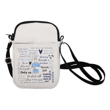 Imagem de DEH Bolsa tiracolo musical Hansen Broadway para presente de teatro musical DEH Merch Musical Merch Evan Hansen Fans Gift Sling Ba, Branco