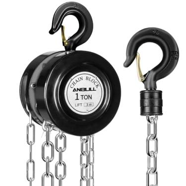 Imagem de Anbull Talha De Corrente Manual Anbull 2200Lbs 10Ft, 1T 3M Bloco De Corrente Manual Com Corrente Galvanizada G80 Atualizada, Talha Manual Para Máquinas Automotivas De Construção De Depósito